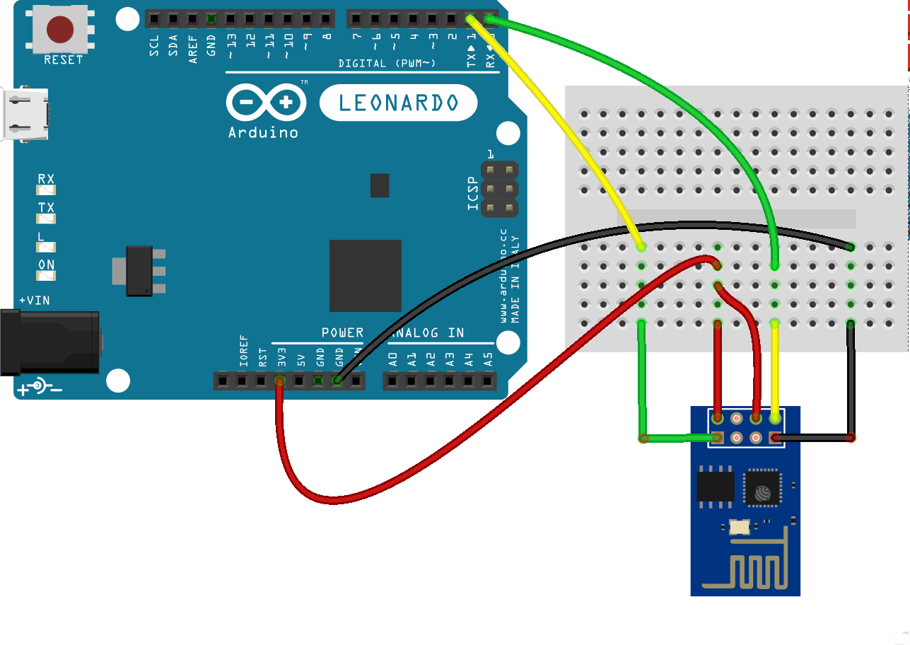 Esp8266 Attached To An Arduino Leonardo