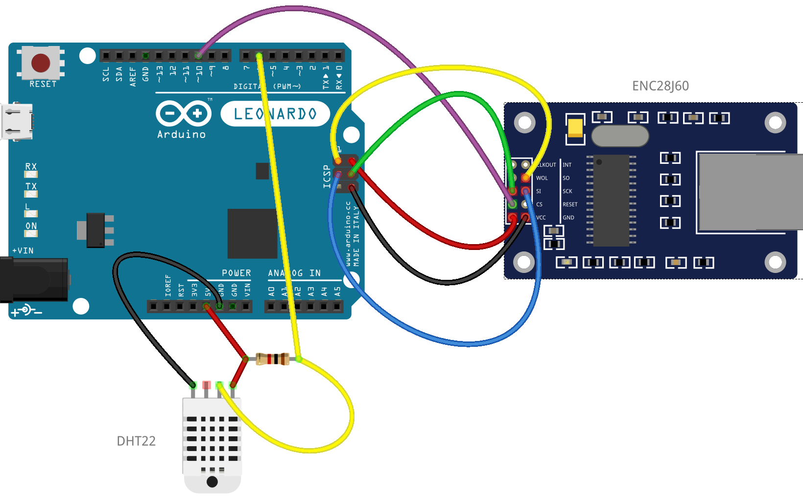 Arduino leonardo схема