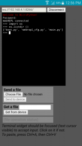 MicroPython WebREPL on Android